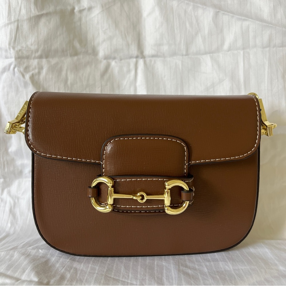 brown saddle crossbody bag small size